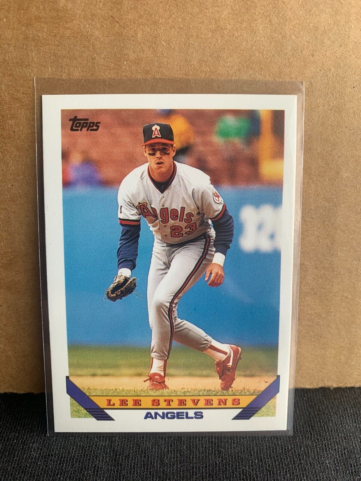 1993 Topps Baseball Card California Angels Lee Stevens    