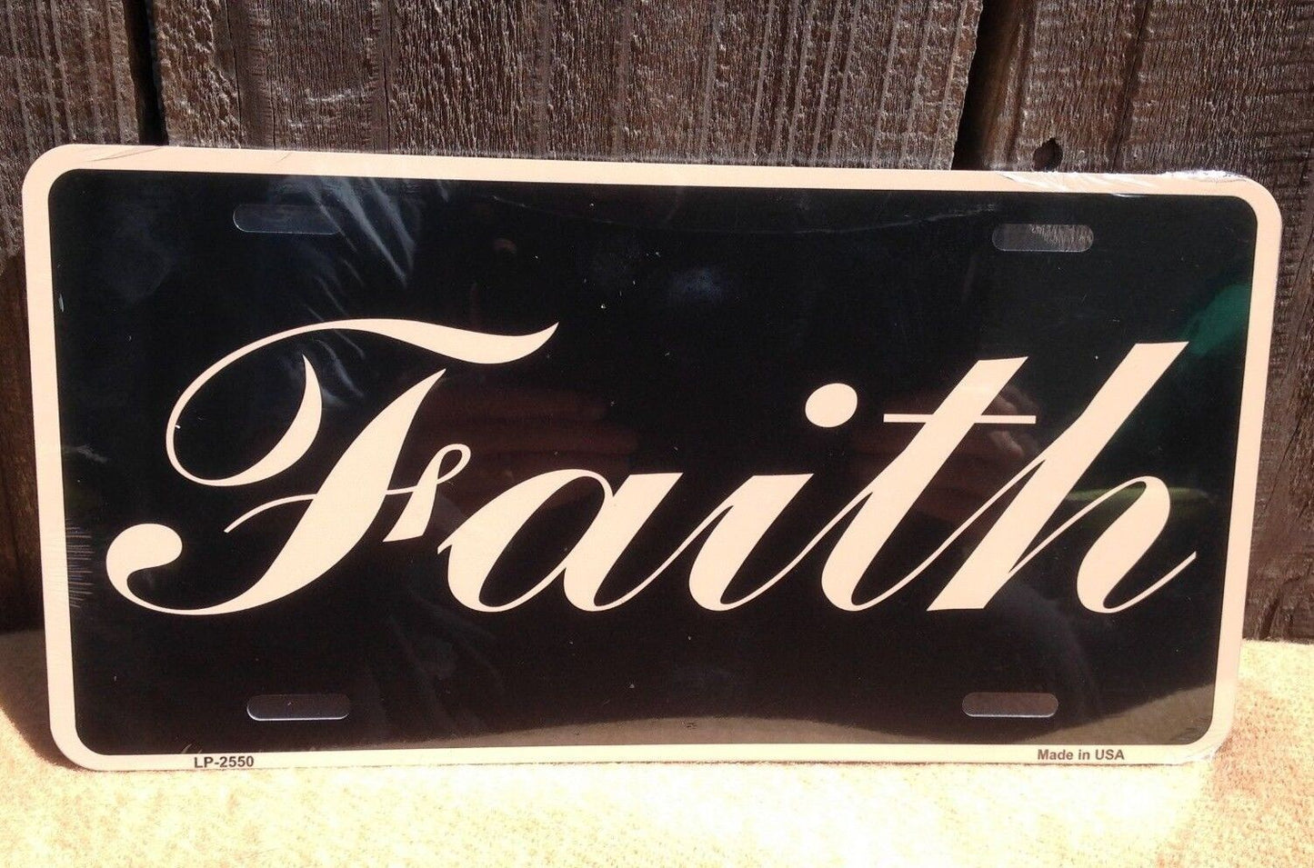 Faith Black Gold Jesus Christ God Christian License Plate Auto Car Truck Tag