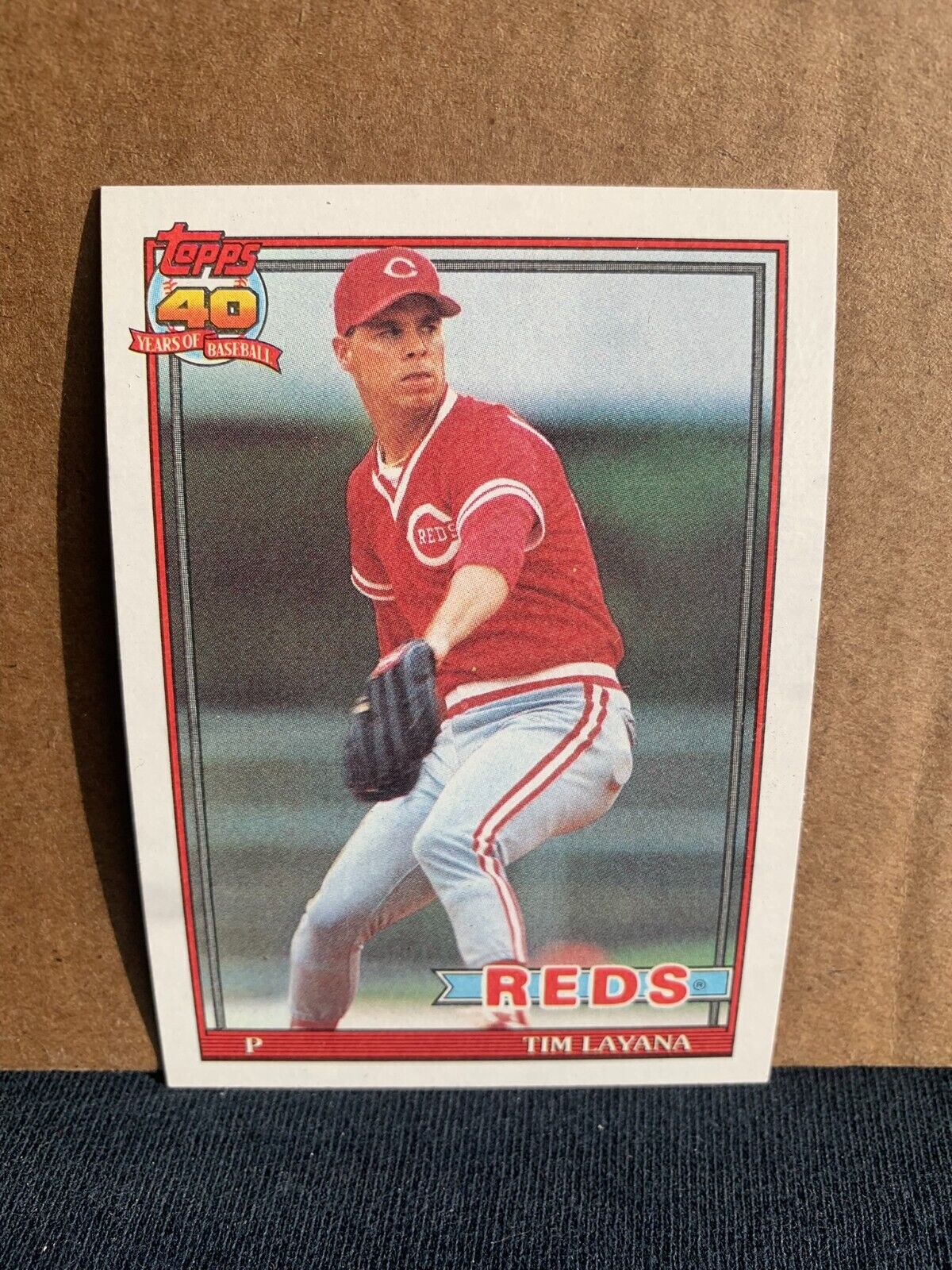 1991 Topps Baseball Card Cincinatti Reds Tim Layana