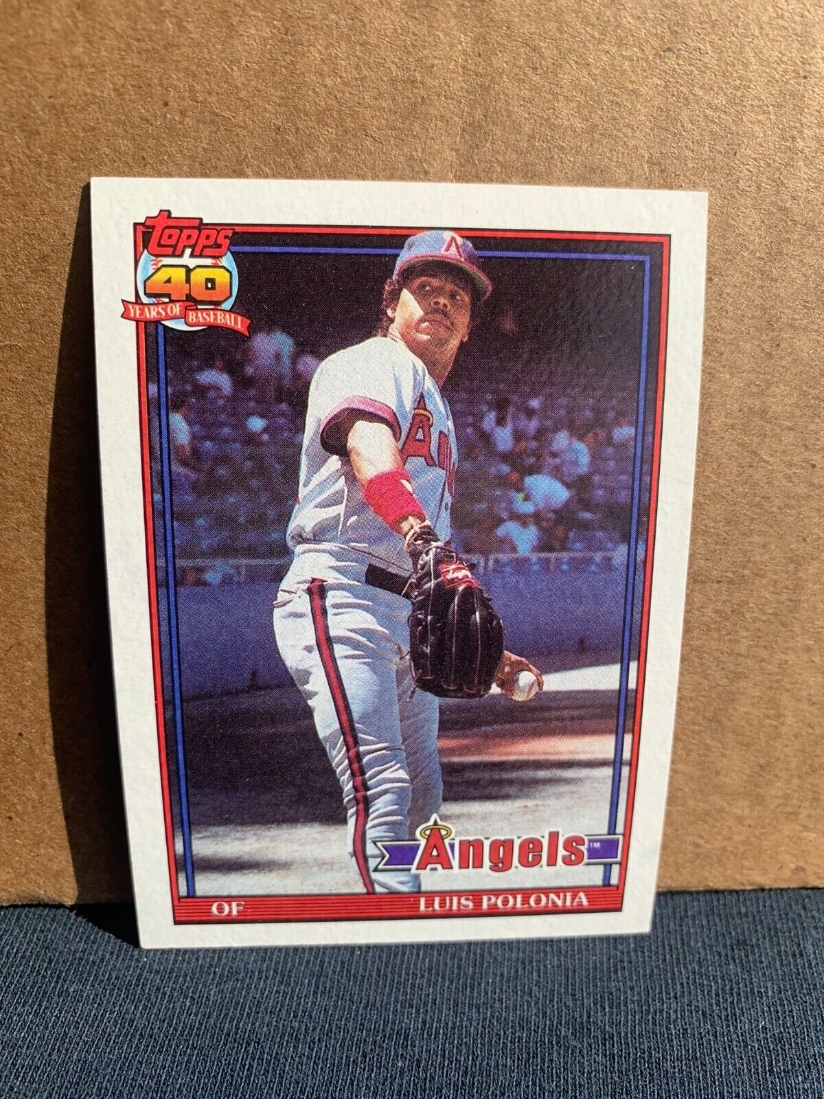 1991 Topps Baseball Card California Angels Luis Polonia