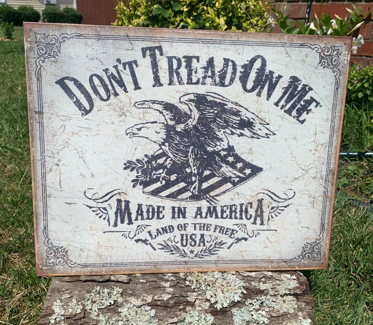 Don't Tread on Me Tin Metal Sign Wall Bar Garage Made America Land of Free USA