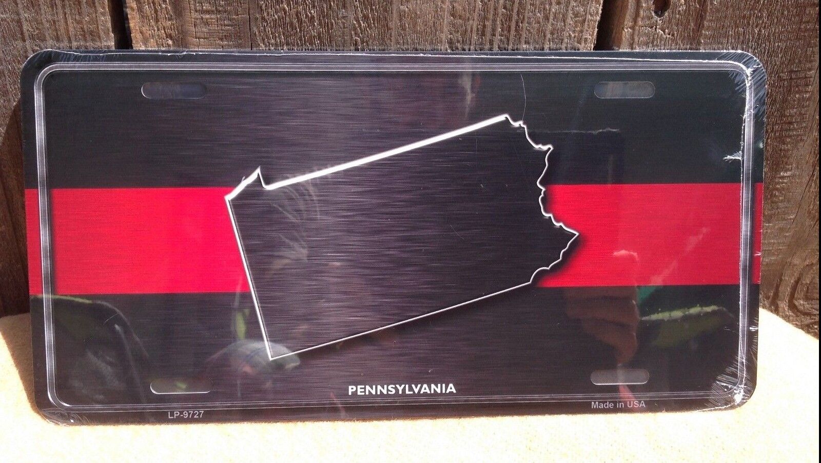 Pennsylvania Thin Red Line Fire Fighter Man Department Novelty License Plate