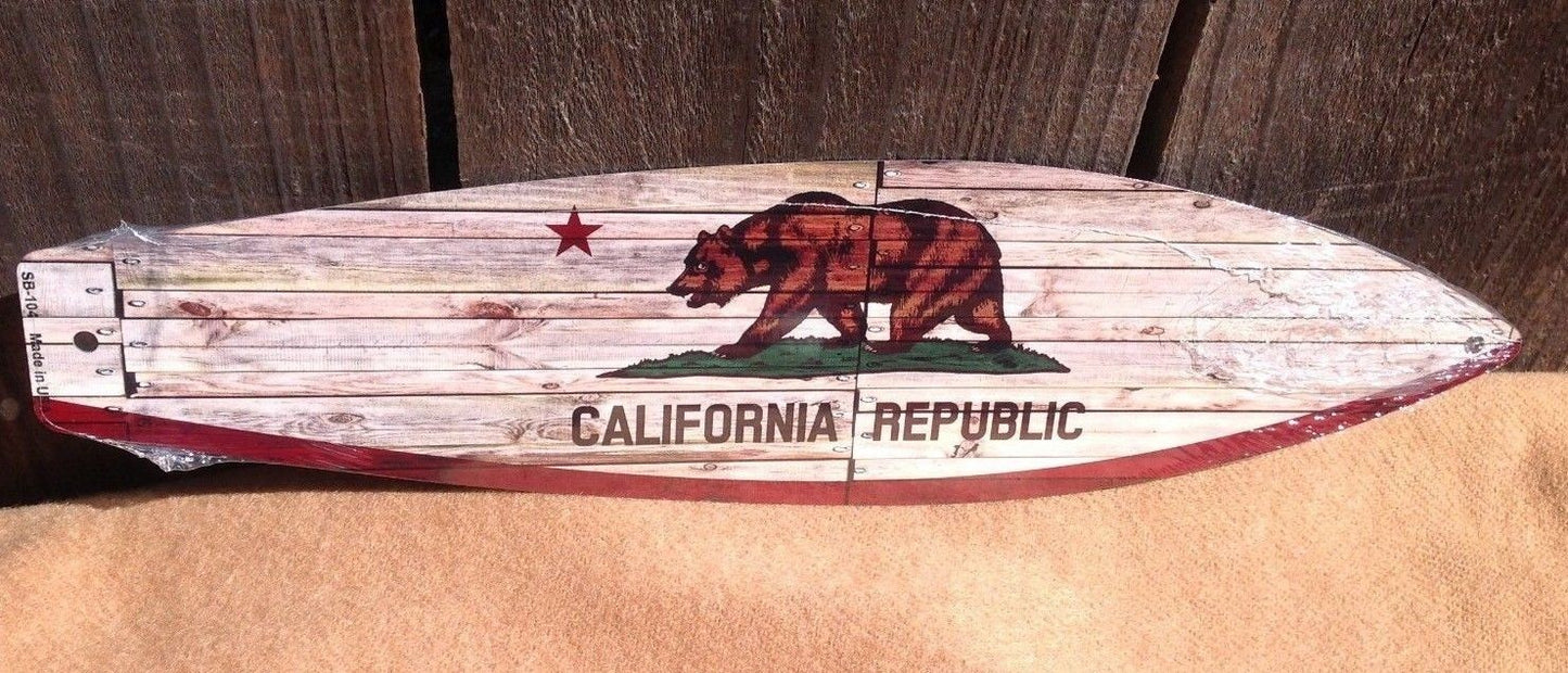 California State Flag Mini Novelty Beach Surf Board Sign 17" x 4.5"