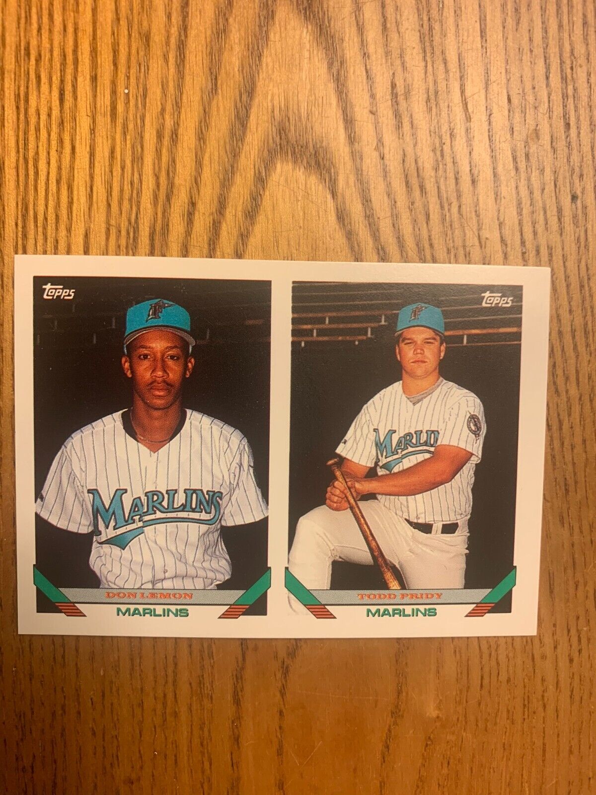 1993 Topps Baseball Card Florida Marlins Don Lemon Todd Pridy