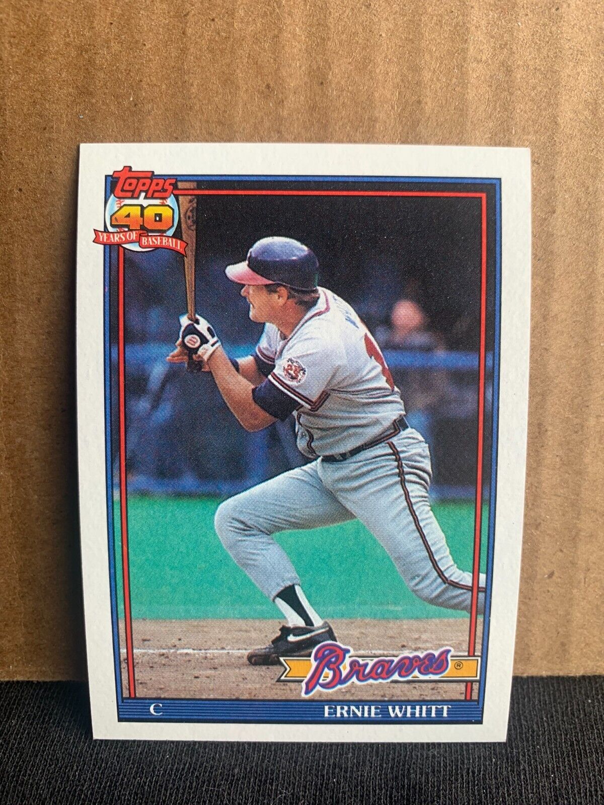 1991 Topps Baseball Card Atlanta Braves Ernie Whitt