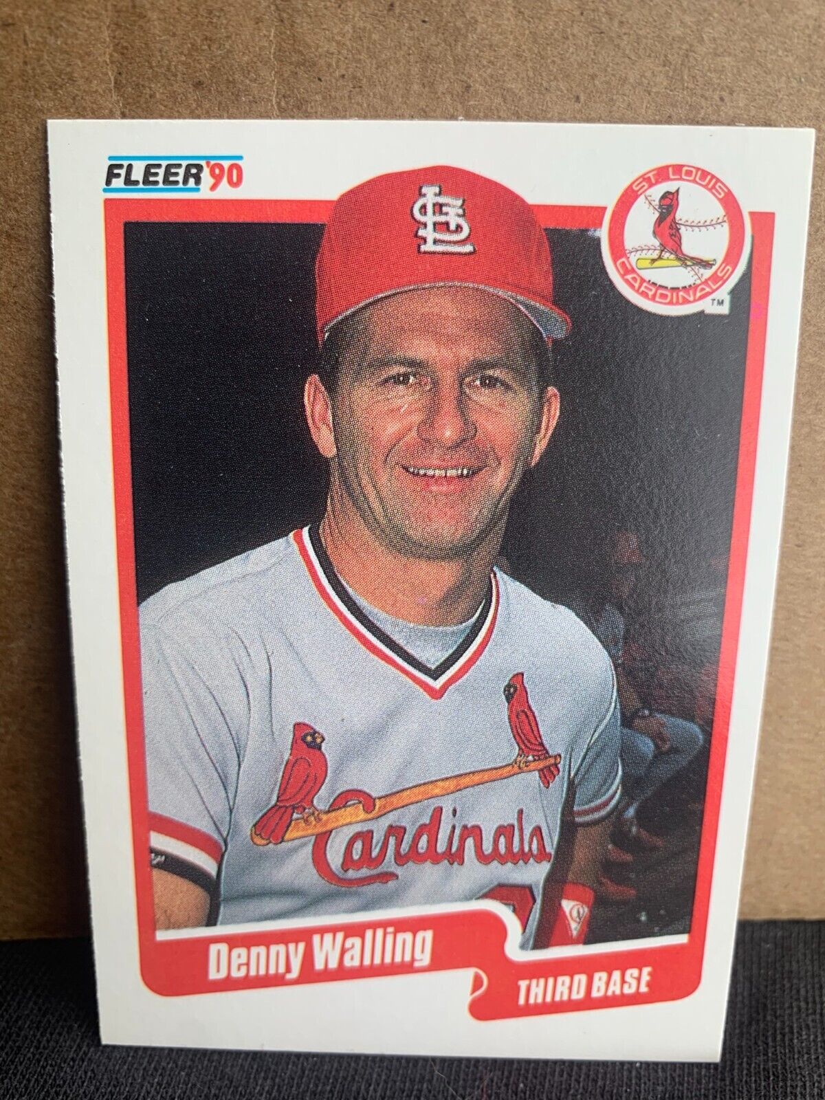 1990 Fleer Baseball Card St. Louis Cardinals Denny Walling