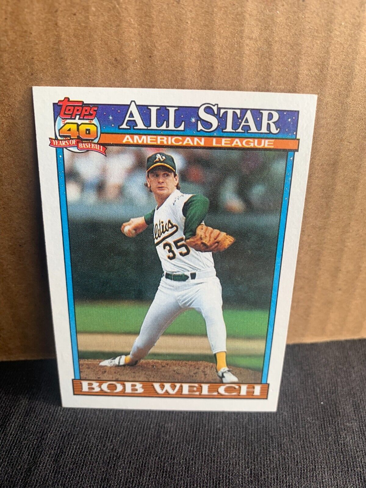 1991 Topps Baseball Card Oakland Athletics Bob Welch