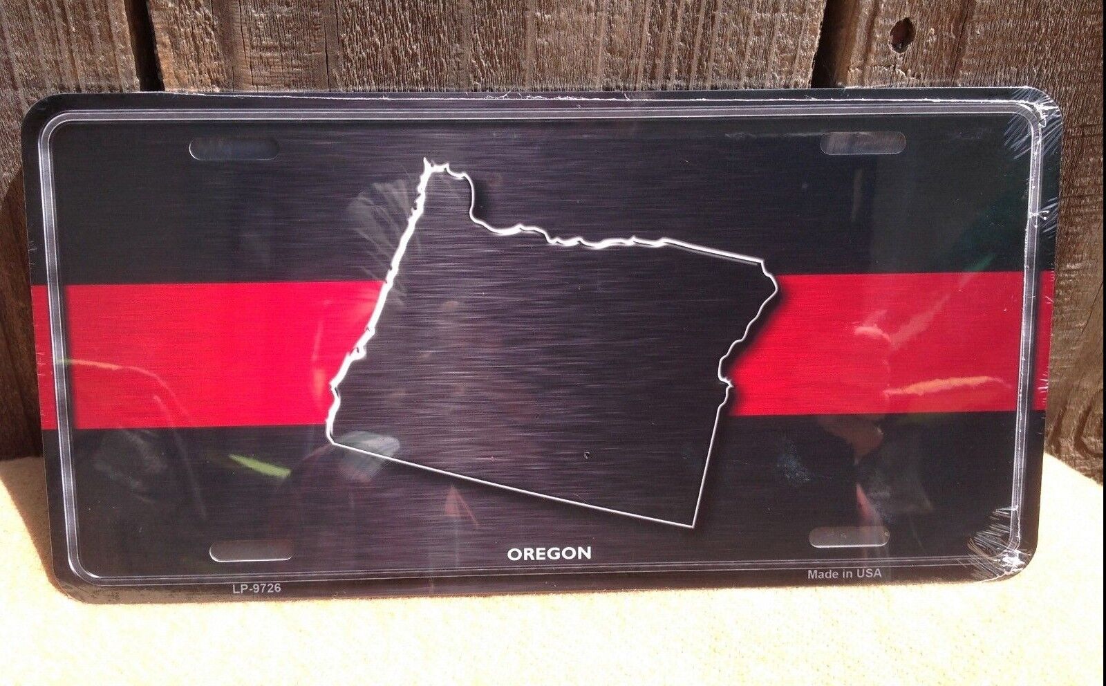 Oregon Thin Red Line Fire Fighter Man Department Novelty License Plate