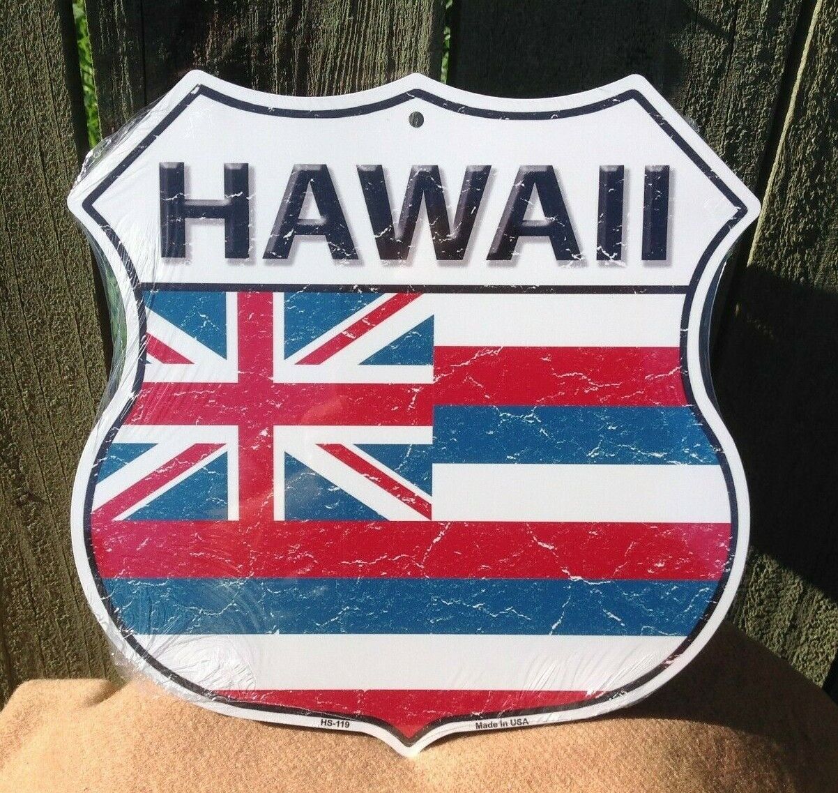Hawaii State Flag US Highway Sign Novelty Metal 12" x 12" Road