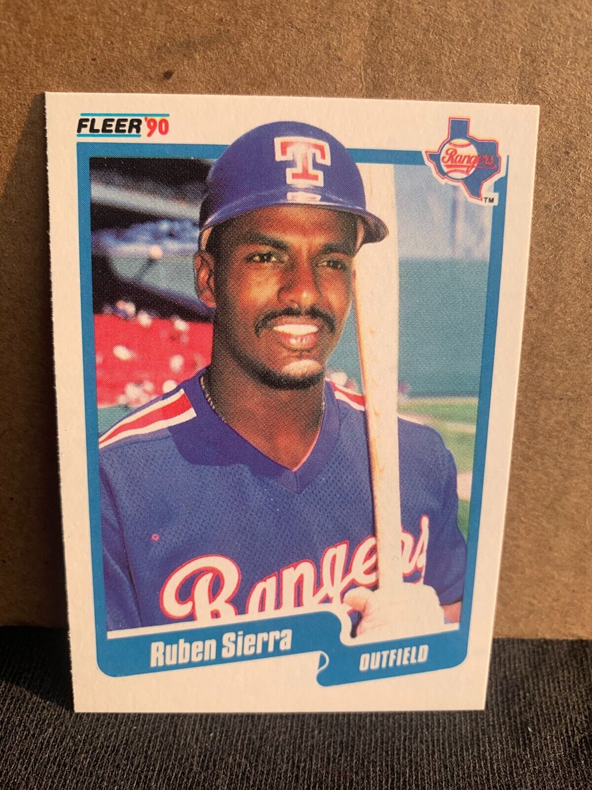 1990 Fleer Baseball Card Texas Rangers Ruben Sierra