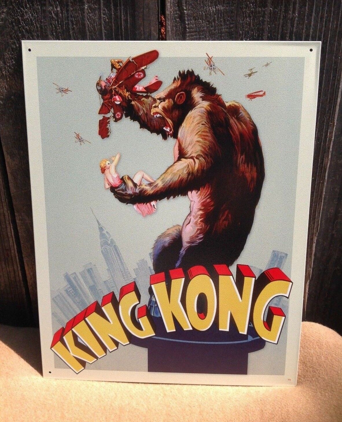 King Kong Original Movie Poster Sign Tin Vintage Garage Bar Decor Old Rustic