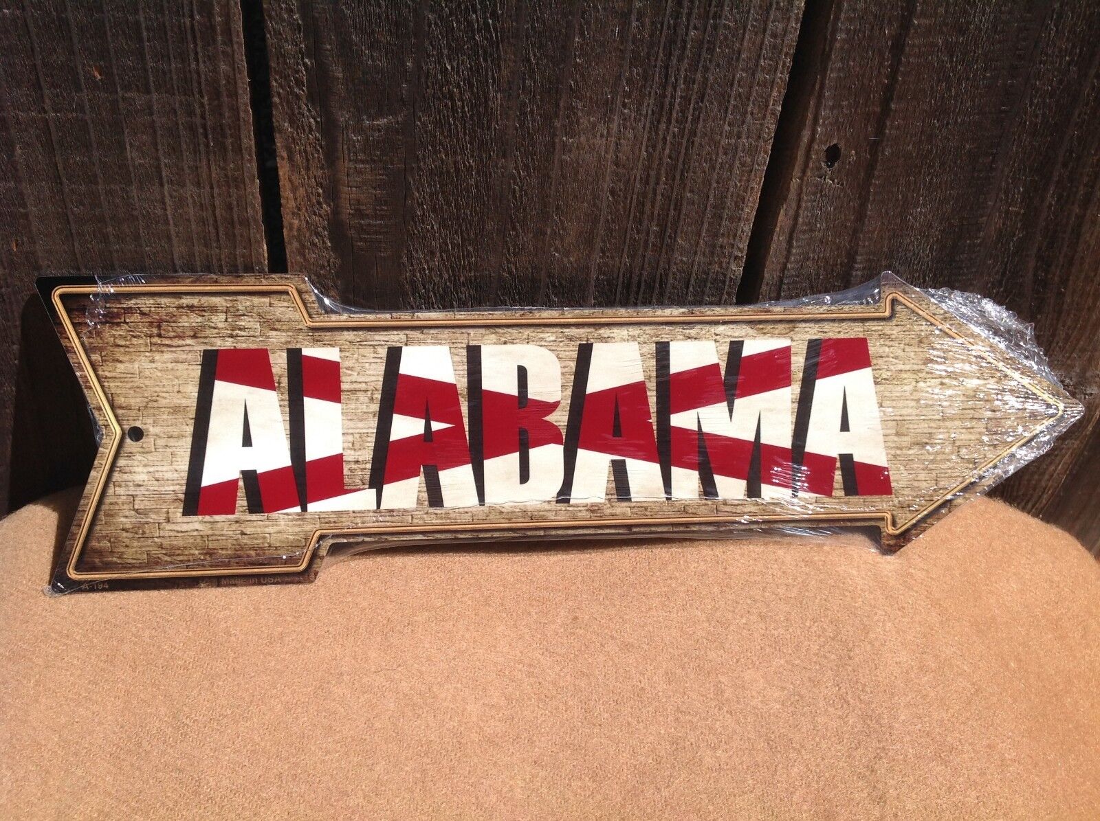 Alabama State Flag This Way To Arrow Sign Directional Novelty Metal 17" x 5"