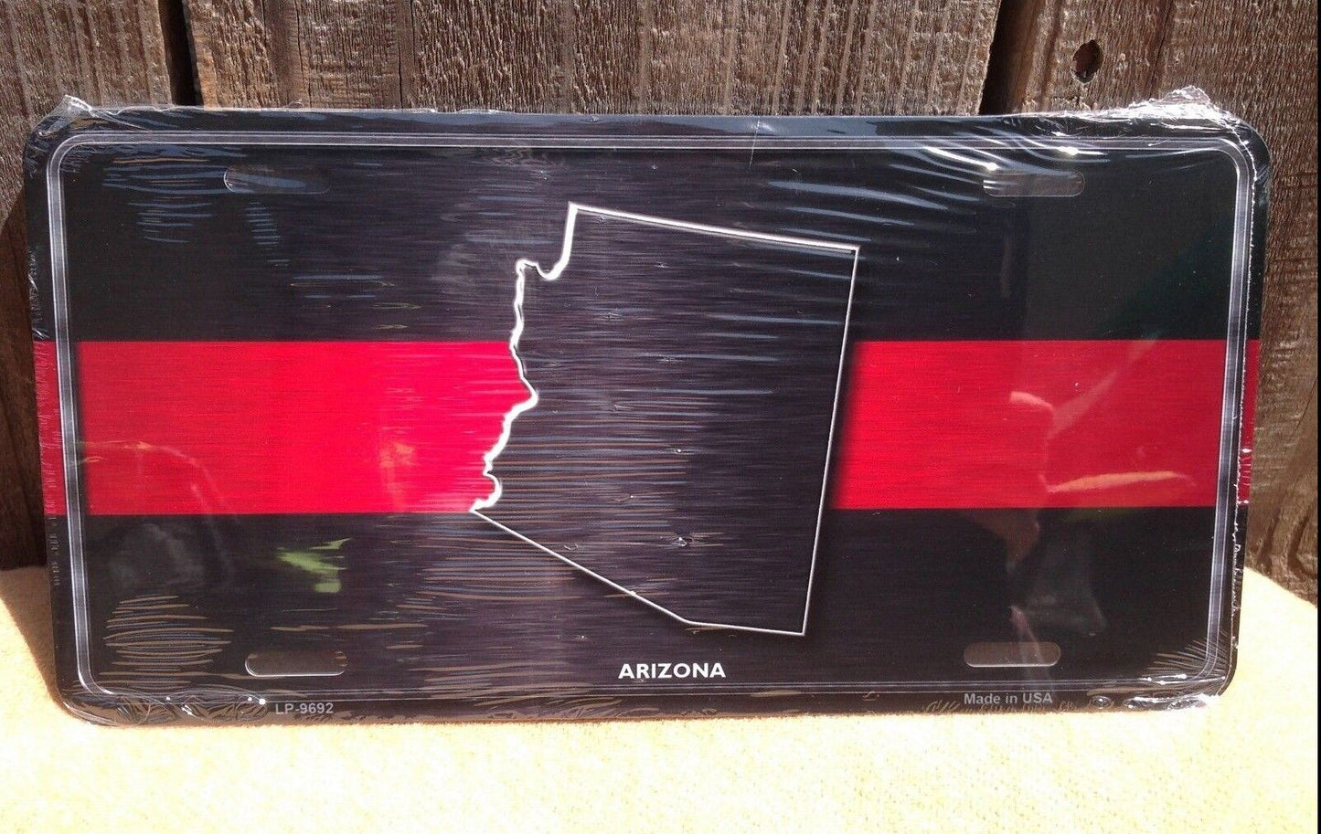 Arizona Thin Red Line Fire Fighter Man Department Novelty License Plate