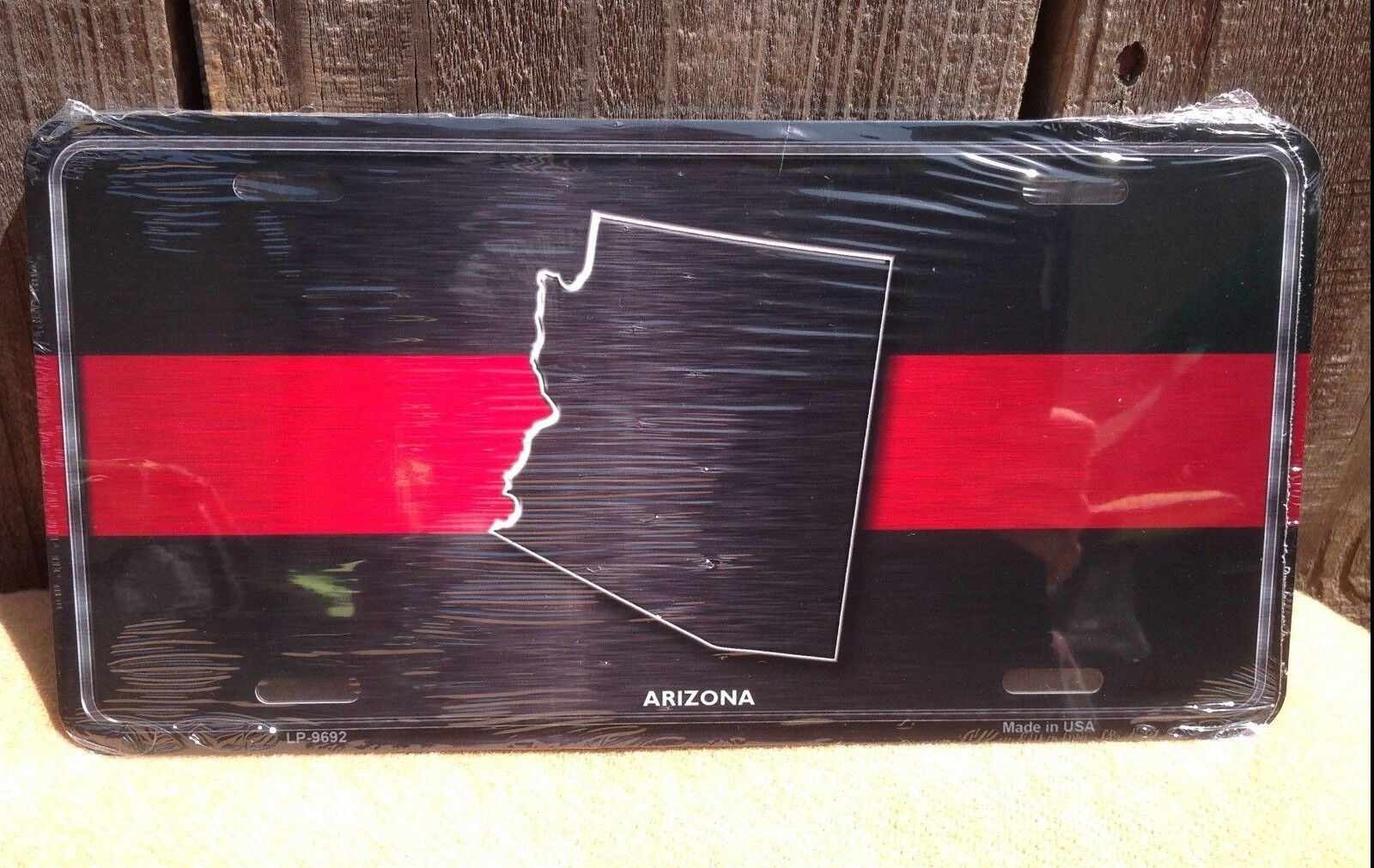 Arizona Thin Red Line Fire Fighter Man Department Novelty License Plate