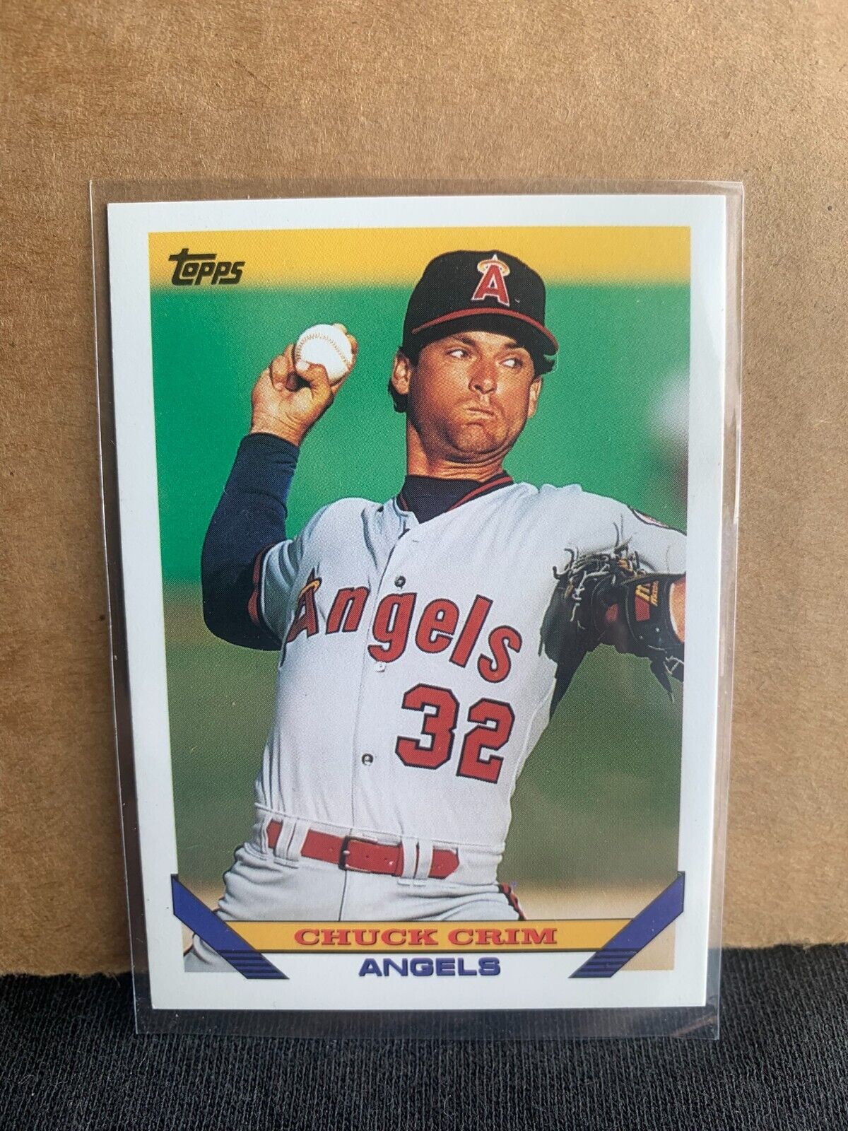 1993 Topps Baseball Card California Angels Chuck Crim 