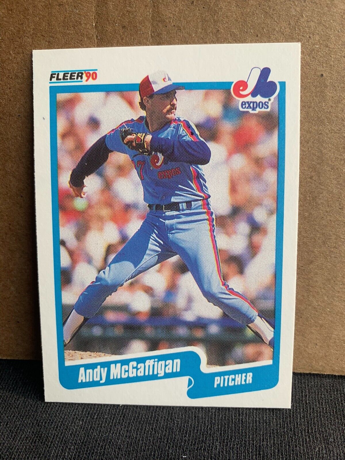 1990 Fleer Baseball Card Montreal Expos Andy McGaffigan