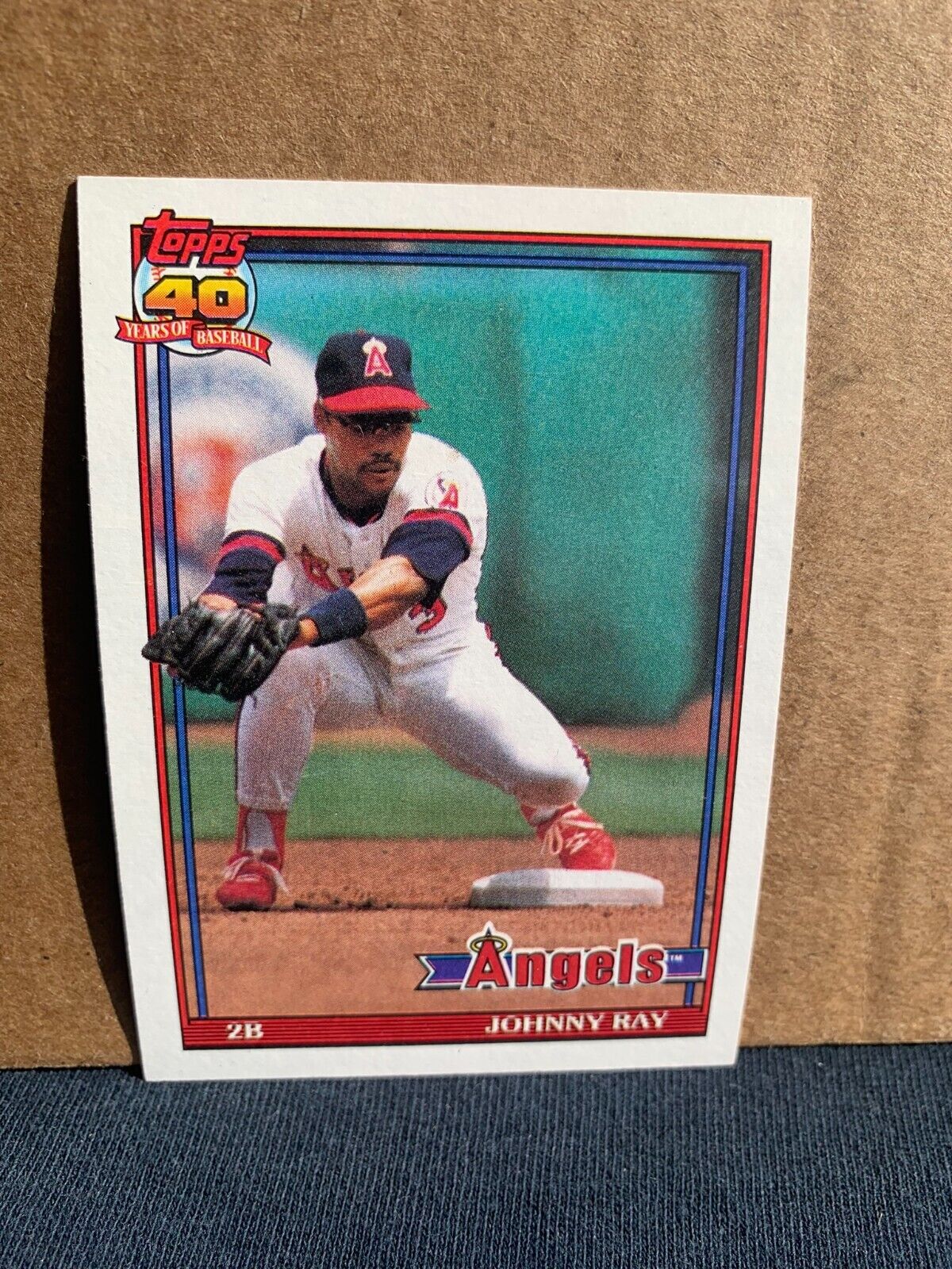1991 Topps Baseball Card California Angels Johnny Ray