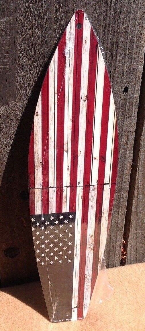 American Flag Mini Novelty Beach Surf Board Sign 17" x 4.5"