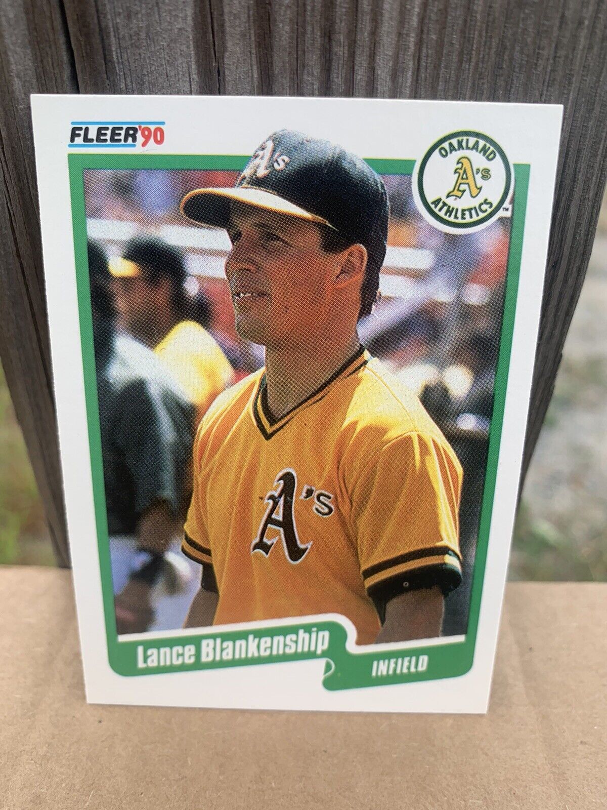 1990 Fleer Baseball Card Oakland Athletics Lance Blankenship