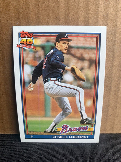1991 Topps Baseball Card Atlanta Braves Charlie Leibrandt