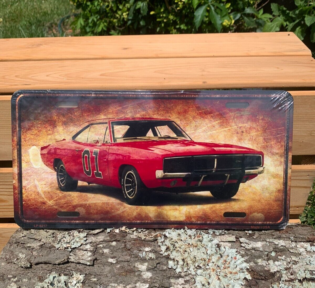 Dukes of Hazzard General Lee 01 Orange 69 Charger Rebel Auto License Plate Tag