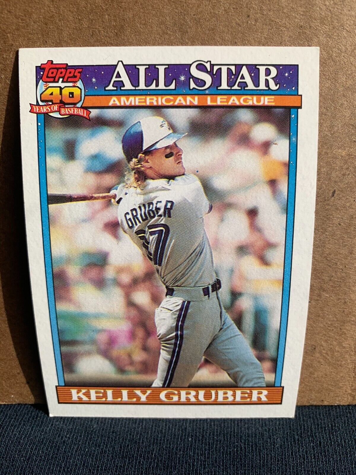 1991 Topps Baseball Card Toronto Blue Jays Kelly Gruber All Star