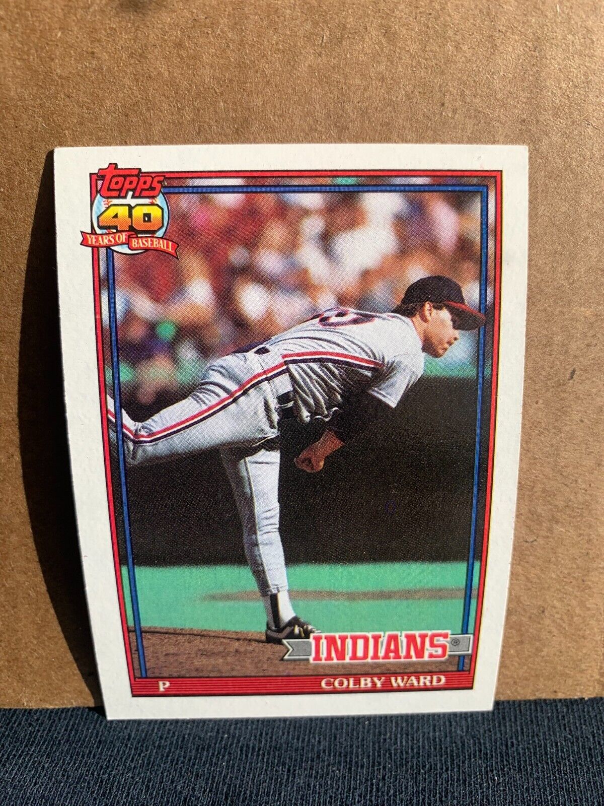1991 Topps Baseball Card Cleveland Indians Colby Ward