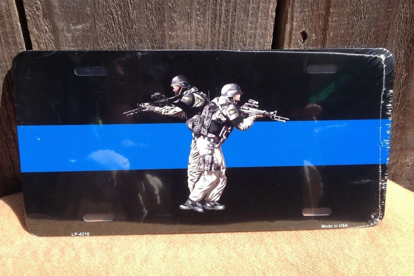 Thin Blue Line Police SWAT Police Auto Car Truck Tag Metal Novelty License Plate
