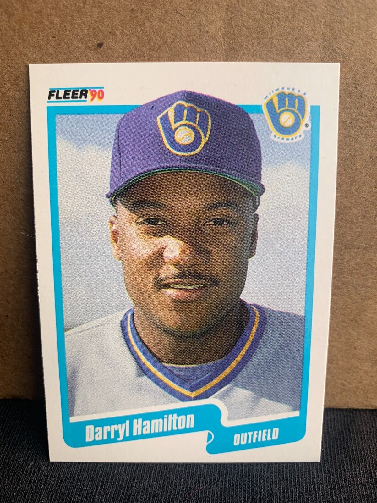 1990 Fleer Baseball Card Milwaukee Brewers Darryl Hamilton