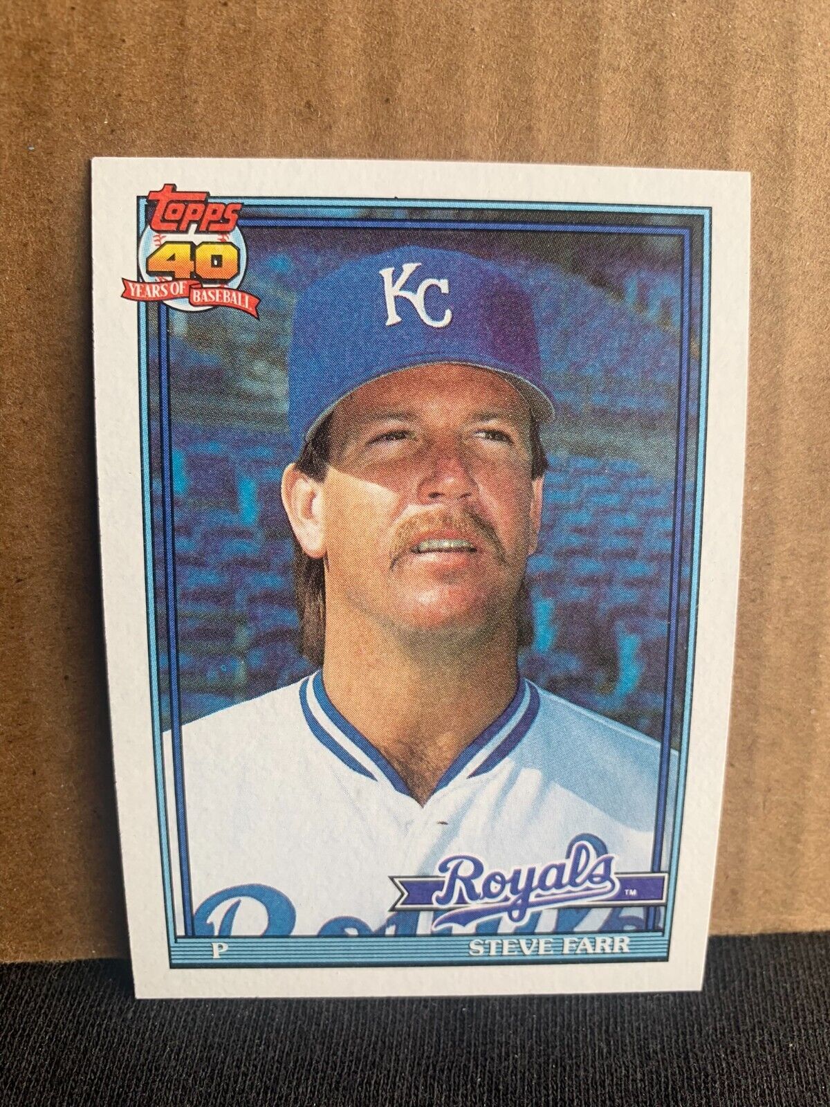 1991 Topps Baseball Card Kansas City Royals Steve Farr