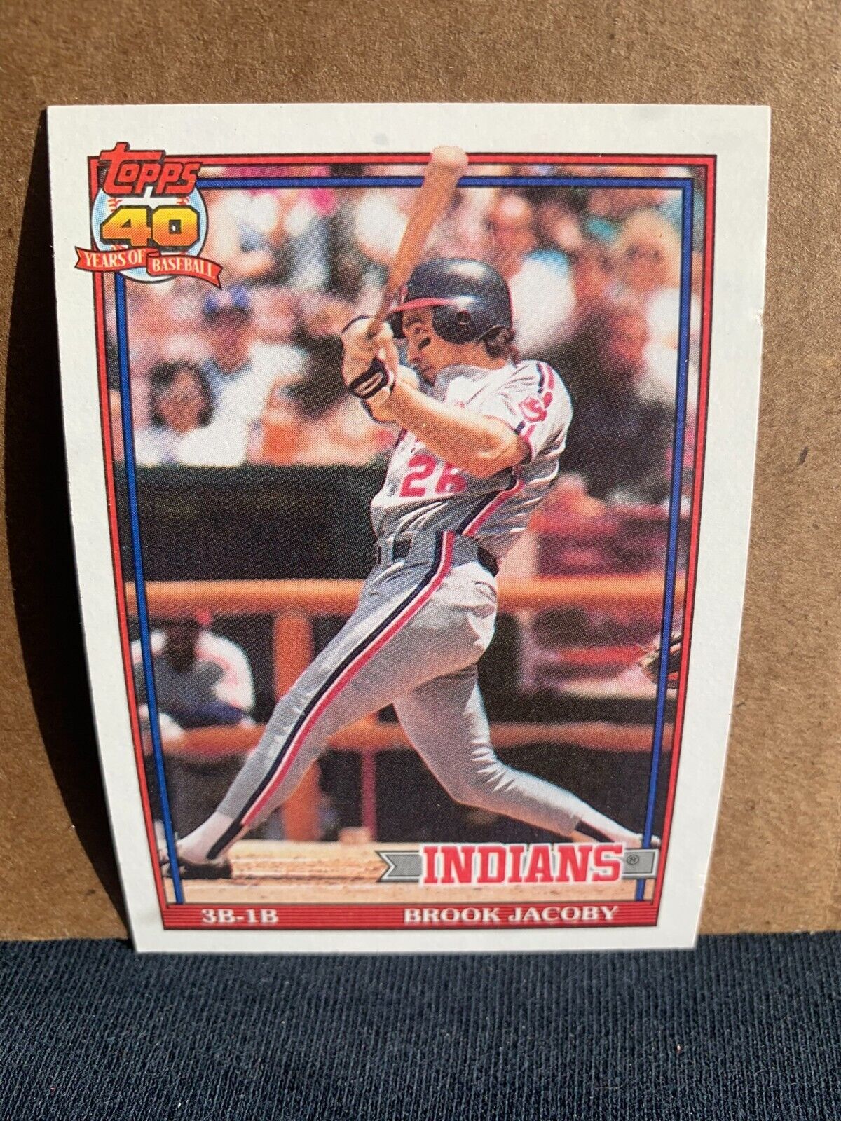 1991 Topps Baseball Card Cleveland Indians Brook Jacoby