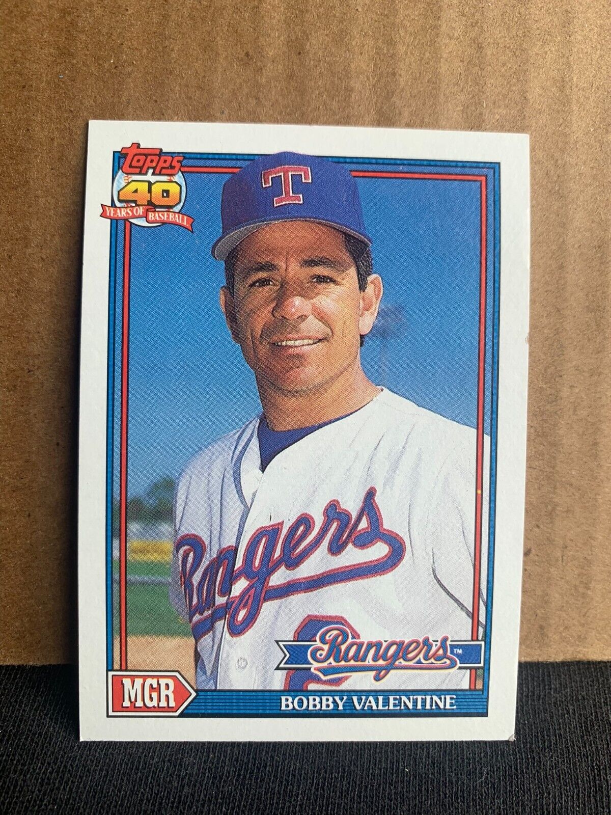 1991 Topps Baseball Card Texas Rangers Bobby Valentine Manager