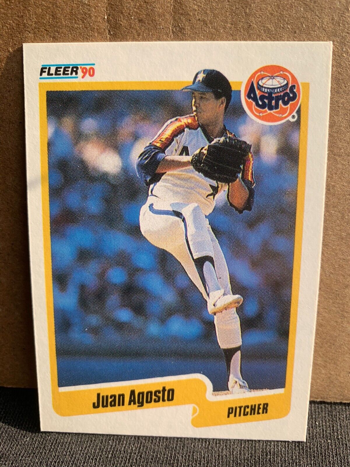 1990 Fleer Baseball Card Houston Astros Juan Agosto