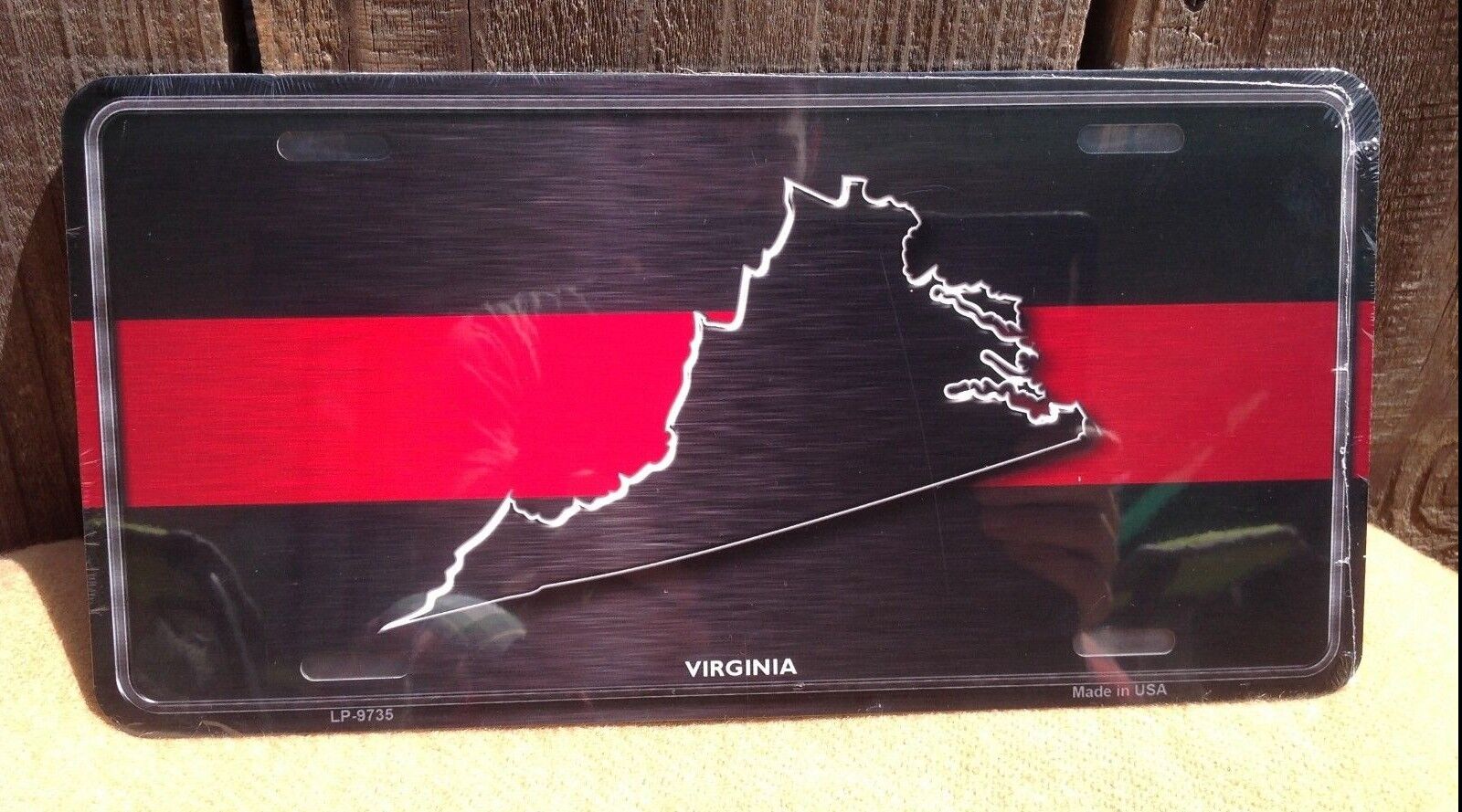 Virginia Thin Red Line Fire Fighter Man Department Novelty License Plate