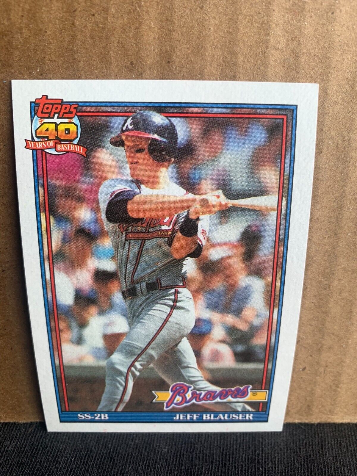 1991 Topps Baseball Card Atlanta Braves Jeff Blauser