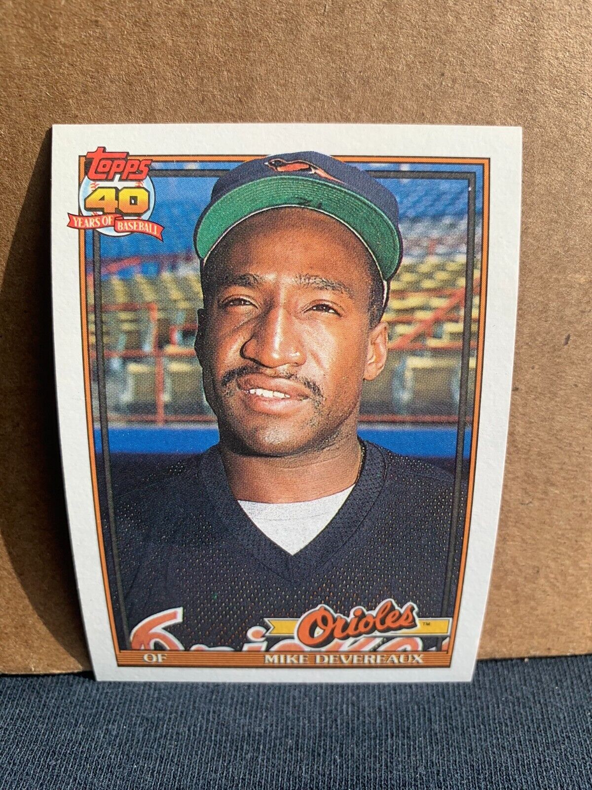 1991 Topps Baseball Card Baltimore Orioles Mike Devereaux
