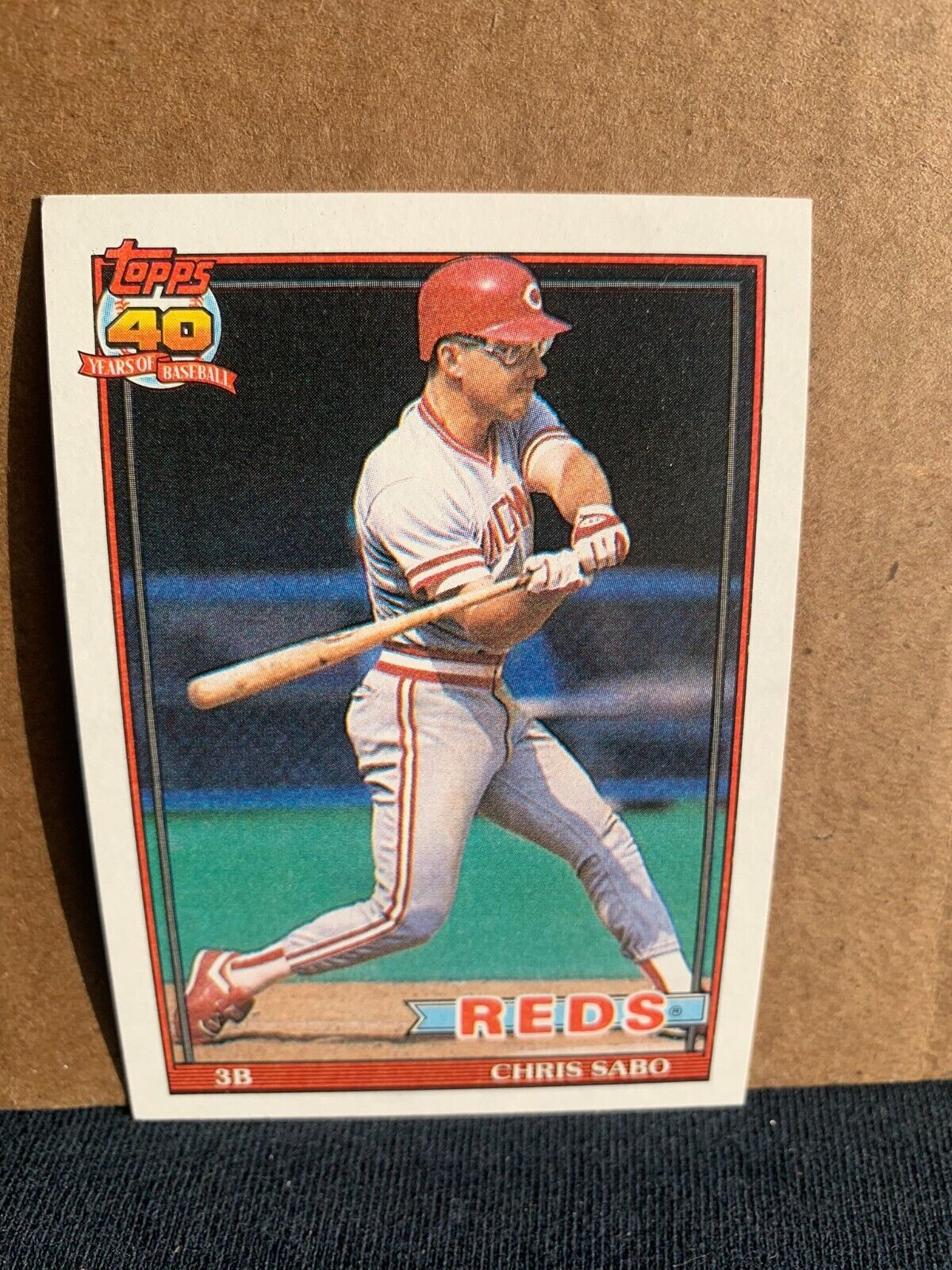 1991 Topps Baseball Card Cincinatti Reds Chris Sabo