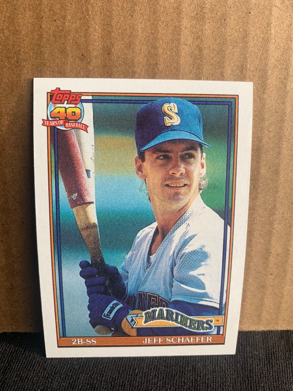 1991 Topps Baseball Card Seattle Mariners Jeff Schaefer