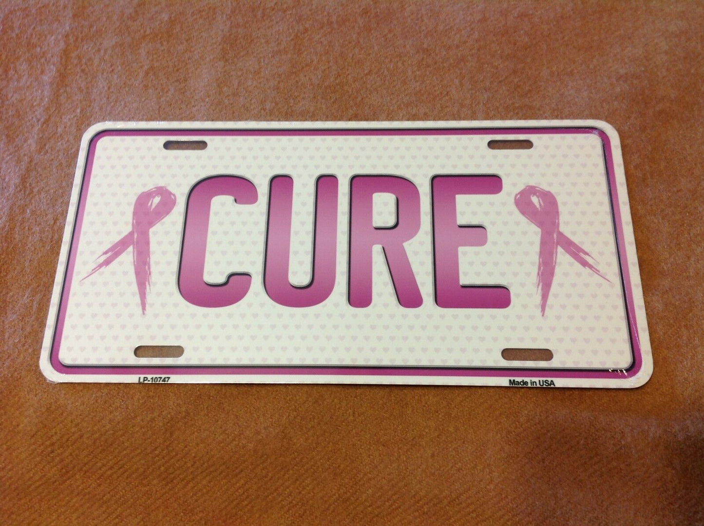 Cure Breast Cancer Awareness Ribbon Auto Truck License Plate