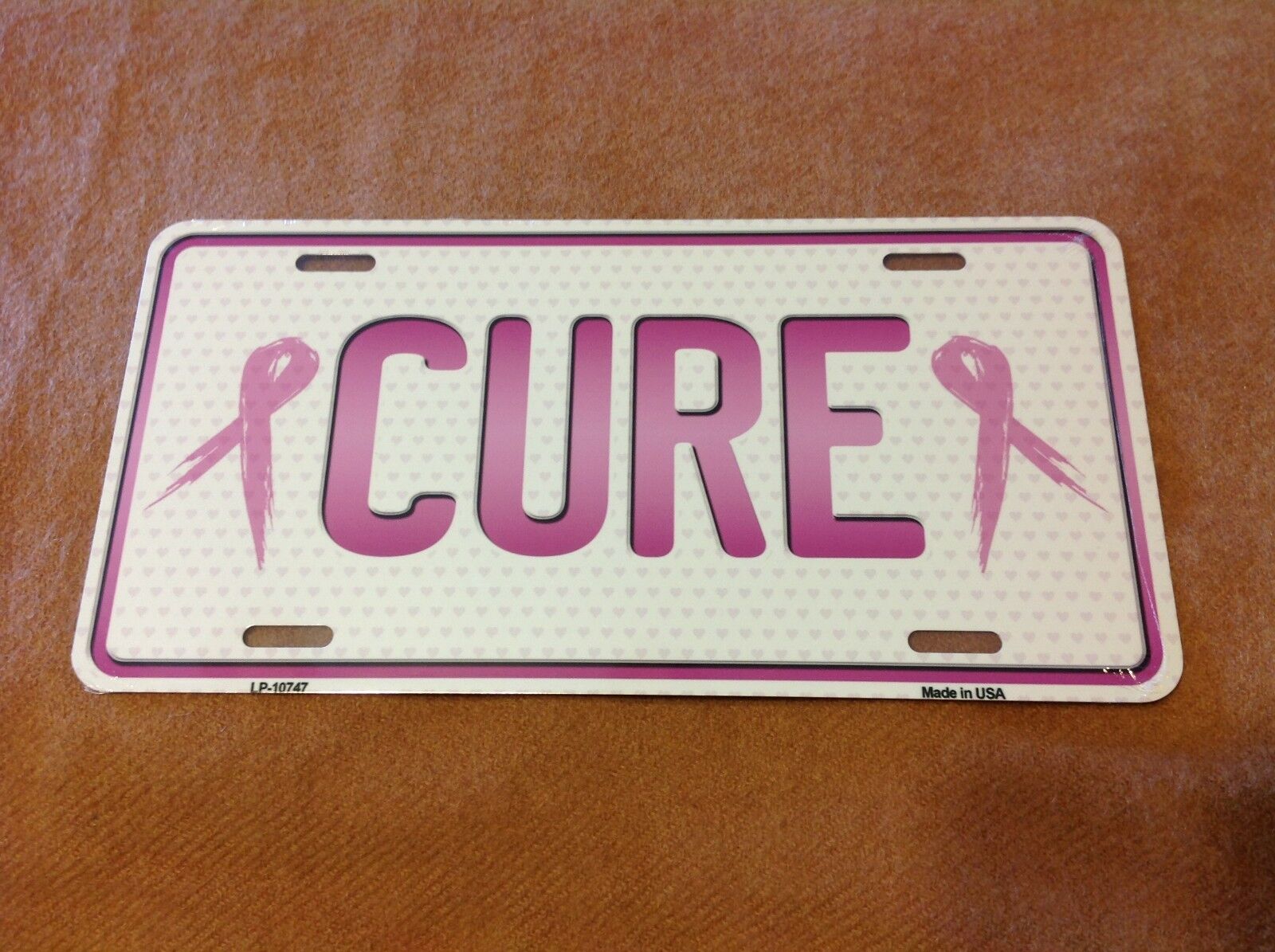 Cure Breast Cancer Awareness Ribbon Auto Truck License Plate