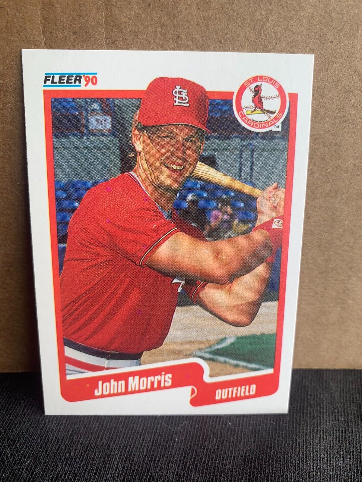 1990 Fleer Baseball Card St. Louis Cardinals John Morris