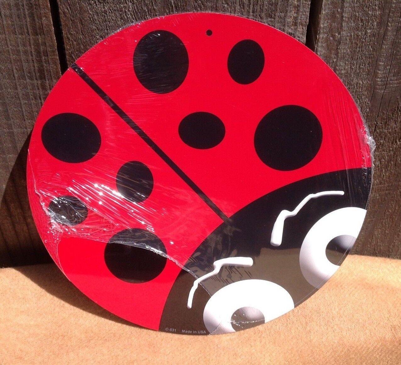 Spotted Lady Bug Red Round Metal Sign Vintage Garage Bar Decor Rustic