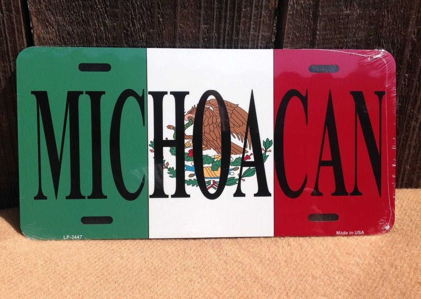 Michoacan Mexico Mexican Flag License Plate Auto Car Truck Vehicle Tag