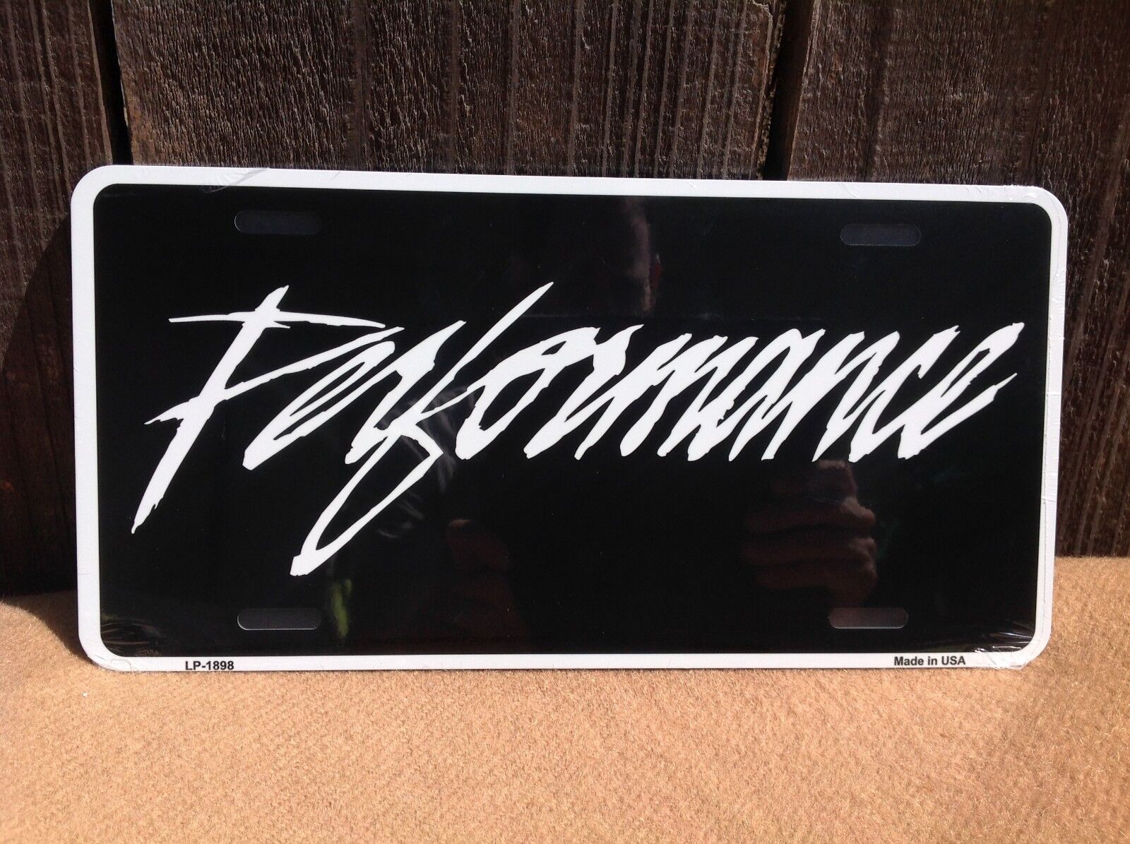 Performance Black White Auto Car Truck Vehicle Tag Novelty License Plate