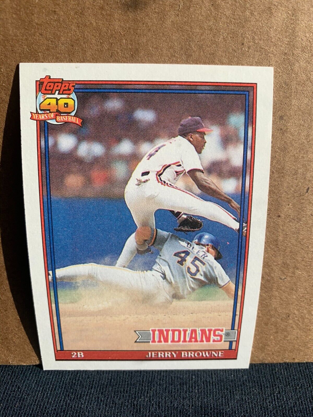 1991 Topps Baseball Card Cleveland Indians Jerry Browne