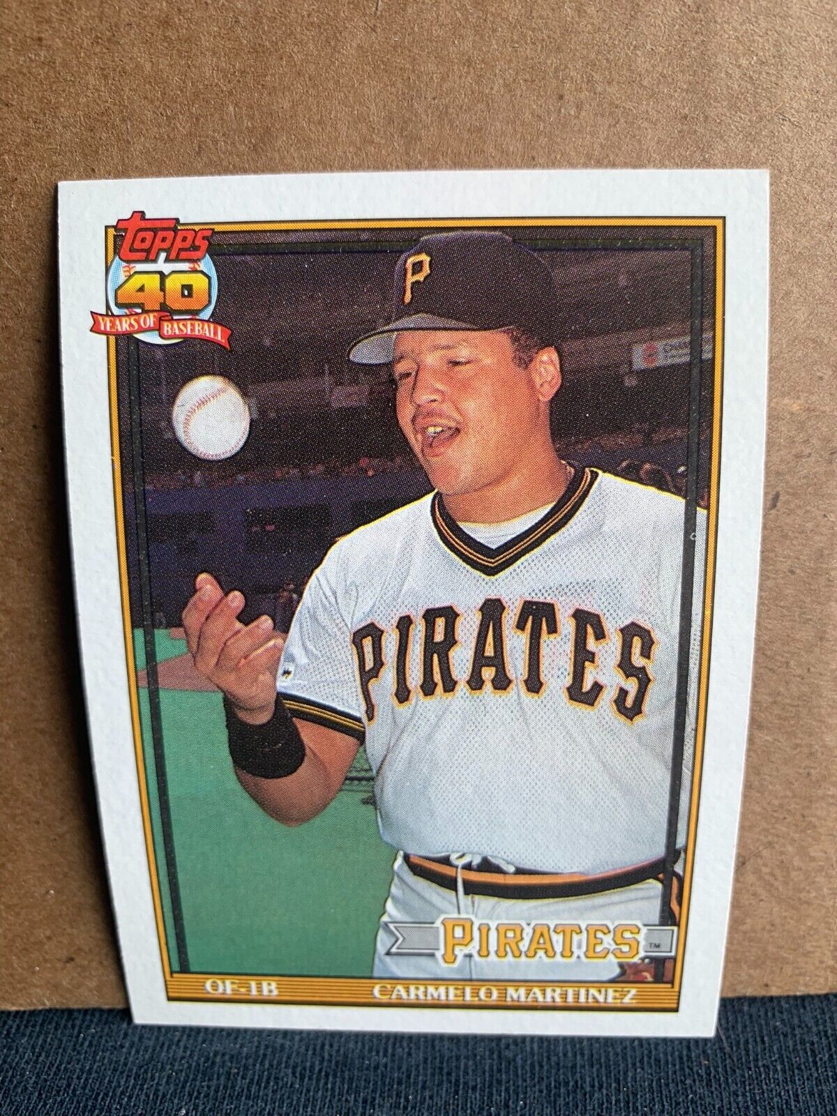 1991 Topps Baseball Card Pittsburgh Pirates Carmelo Martinez