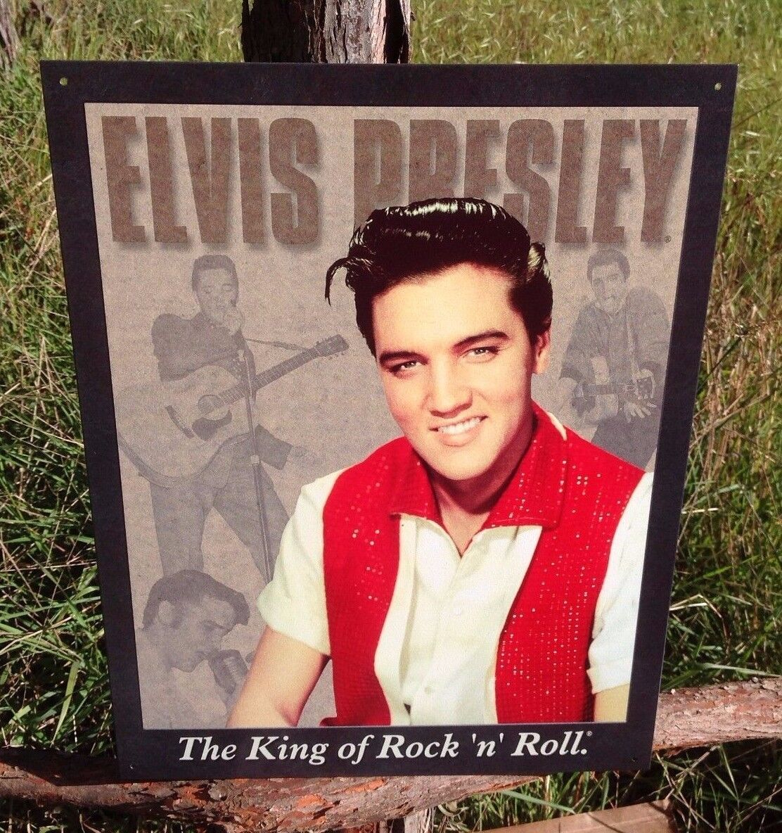 Vintage Elvis Presley King of Rock Roll Metal Sign Tin Garage Bar Music Classic 