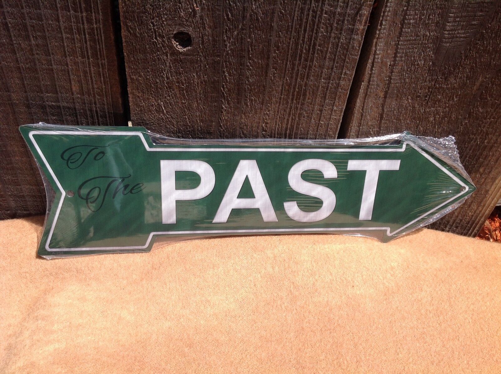 The Past This Way To Arrow Sign Directional Novelty Metal 17" x 5"