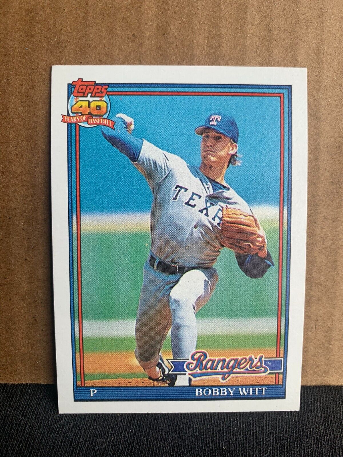 1991 Topps Baseball Card Texas Rangers Bobby Witt
