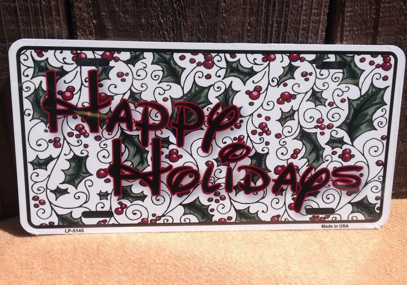 Happy Holidays Holly Berries Xmas Novelty License Plate Car Auto Truck